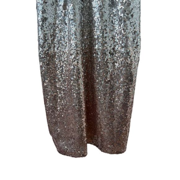Lulus Ombré Sequin Dress Spaghetti Strap Open Back Silver& Rose Gold Women's Siz - Picture 9 of 11